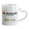 Mug heart handle, ceramic, 330ml