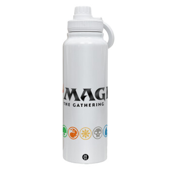 Magic the Gathering, 1L Stainless Steel Thermal Bottle with Phone Holder & Double Wall Insulation