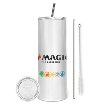 Magic the Gathering, Eco friendly ποτήρι θερμό (tumbler) από ανοξείδωτο ατσάλι 600ml, με μεταλλικό καλαμάκι & βούρτσα καθαρισμού
