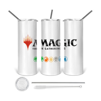 Magic the Gathering, 360 Eco friendly ποτήρι θερμό (tumbler) από ανοξείδωτο ατσάλι 600ml, με μεταλλικό καλαμάκι & βούρτσα καθαρισμού