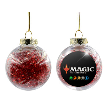 Magic the Gathering, Χριστουγεννιάτικη μπάλα δένδρου διάφανη με κόκκινο γέμισμα 8cm
