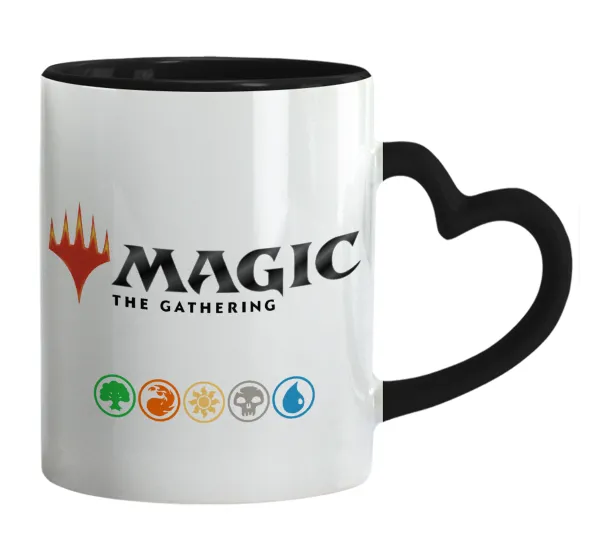 Magic the Gathering — Mug heart black handle, ceramic, 330ml