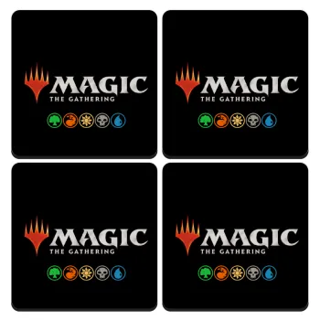 Magic the Gathering, ΣΕΤ 4 Σουβέρ ξύλινα τετράγωνα (9cm)