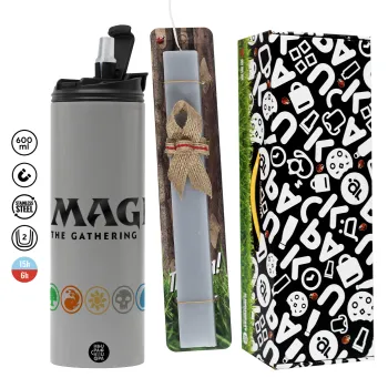 Magic the Gathering, Easter candle with Grey Tumbler Thermo 600ml & aromatic flat candle (30cm) (GREY)