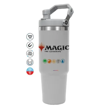 Magic the Gathering, ΓΚΡΙ χρώματος Θερμός Ανοξείδωτο 890ml (30oz) με χερούλι