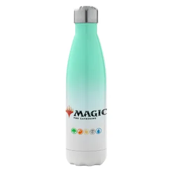 Magic the Gathering, Μεταλλικό παγούρι θερμός Πράσινο/Λευκό (Stainless steel), διπλού τοιχώματος, 500ml