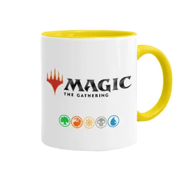 Magic the Gathering, Κούπα χρωματιστή κίτρινη, κεραμική, 330ml