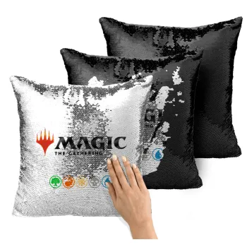 Magic the Gathering, Μαξιλάρι καναπέ Μαγικό Μαύρο με πούλιες 40x40cm περιέχεται το γέμισμα