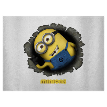 Minions hi, Επιφάνεια κοπής γυάλινη (38x28cm)