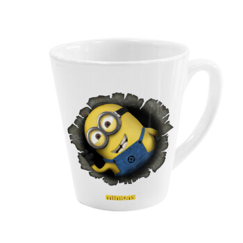 Minions hi, Κούπα κωνική Latte Λευκή, κεραμική, 300ml