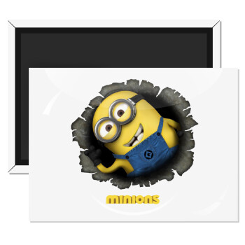 Minions hi, Ορθογώνιο μαγνητάκι ψυγείου διάστασης 9x6cm