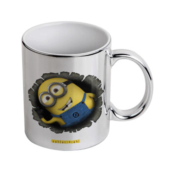 Minions hi, Mug ceramic, silver mirror, 330ml