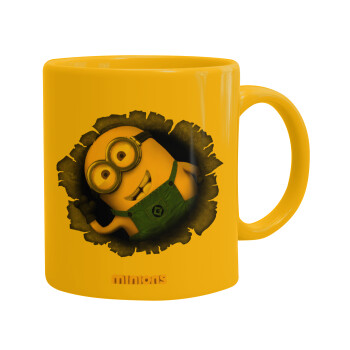 Minions hi, Ceramic coffee mug yellow, 330ml (1pcs)