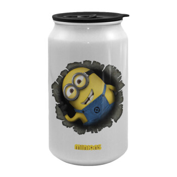 Minions hi, Κούπα ταξιδιού μεταλλική με καπάκι (tin-can) 500ml