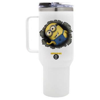 Minions hi, Mega Stainless steel Tumbler with lid, double wall 1,2L