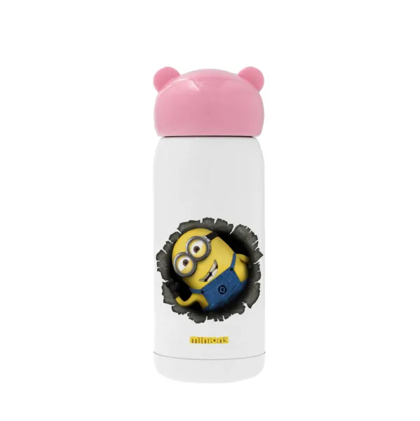 Minions hi — Ροζ ανοξείδωτο παγούρι θερμό (Stainless steel), 320ml
