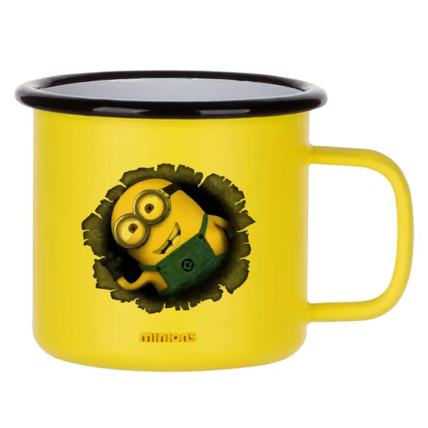 Minions hi — Κούπα Μεταλλική εμαγιέ ΜΑΤ Κίτρινη 360ml