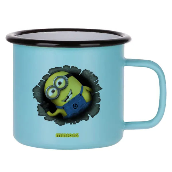 Minions hi — Κούπα Μεταλλική εμαγιέ ΜΑΤ σιέλ 360ml