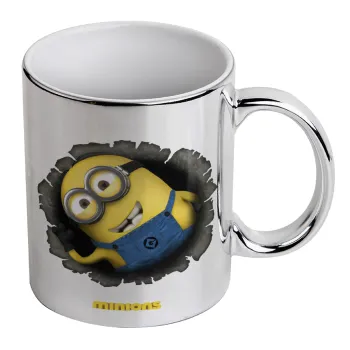 Minions hi, Mug ceramic, silver mirror, 330ml