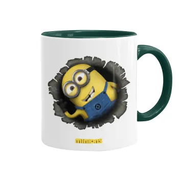 Minions hi, Mug colored green, ceramic, 330ml