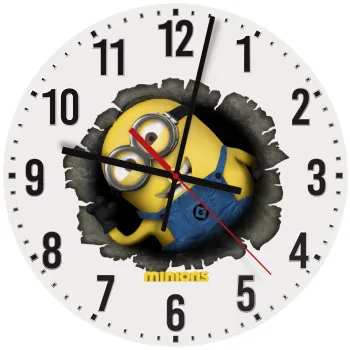 Minions hi, Ρολόι τοίχου ξύλινο (30cm)