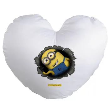 Minions hi, Μαξιλάρι καναπέ καρδιά 40x40cm περιέχεται το  γέμισμα