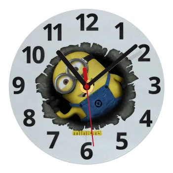 Minions hi, Ρολόι τοίχου γυάλινο (20cm)