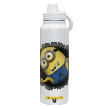 Minions hi, Θερμός 1L Ανοξείδωτο με Βάση Κινητού & Διπλά Τοιχώματα