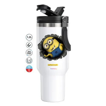 Minions hi, Mega Tumbler με καπάκι, διπλού τοιχώματος (θερμό) 1,2L