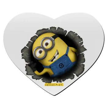 Minions hi, Mousepad heart 23x20cm