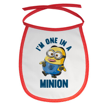 I'm one in a minion, Σαλιάρα μωρού αλέκιαστη με κορδόνι Κόκκινη