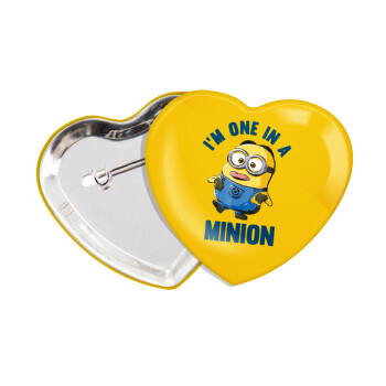 I'm one in a minion, Κονκάρδα παραμάνα καρδιά (57x52mm)