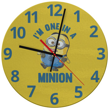 I'm one in a minion, Ρολόι τοίχου γυάλινο (30cm)