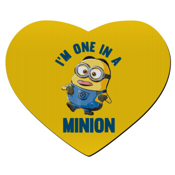 I'm one in a minion, Mousepad καρδιά 23x20cm