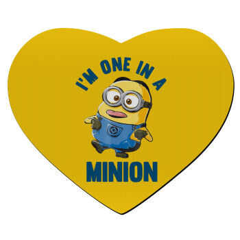 I'm one in a minion, Mousepad heart 23x20cm