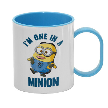 I'm one in a minion, Κούπα (πλαστική) (BPA-FREE) Polymer Μπλε για παιδιά, 330ml