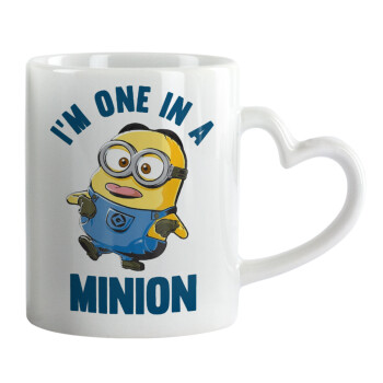 I'm one in a minion, Mug heart handle, ceramic, 330ml