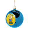 Blue Christmas tree ball ornament 8cm