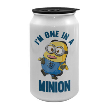 I'm one in a minion, Κούπα ταξιδιού μεταλλική με καπάκι (tin-can) 500ml