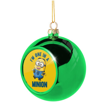 I'm one in a minion, Χριστουγεννιάτικη μπάλα δένδρου Πράσινη 8cm