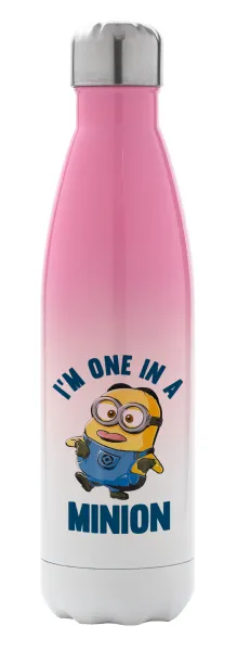 I'm one in a minion — Μεταλλικό παγούρι θερμός Ροζ/Λευκό (Stainless steel), διπλού τοιχώματος, 500ml