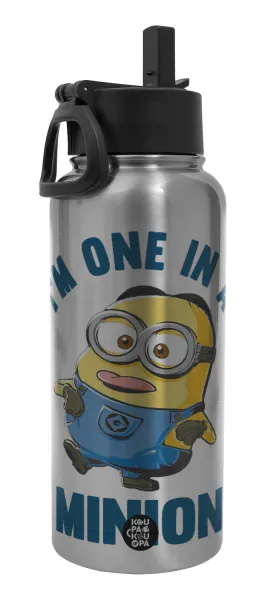 I'm one in a minion — Metal mug thermo Silver with Straw and Spout Lid (Stainless steel), double wall, 950ml