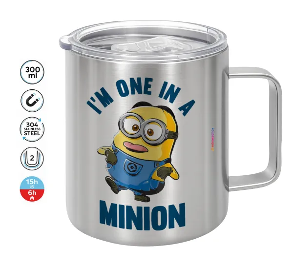 I'm one in a minion — Double-walled stainless steel mug 300ml with temperature-retaining lid