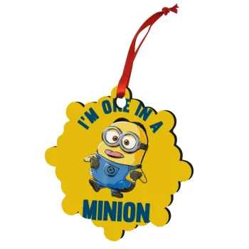 I'm one in a minion, Christmas ornament snowflake wooden 7.5cm