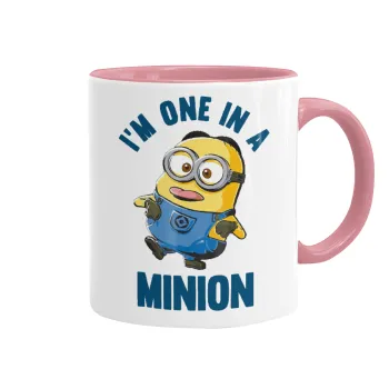 I'm one in a minion, Κούπα χρωματιστή ροζ, κεραμική, 330ml