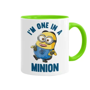 I'm one in a minion, Mug colored light green, ceramic, 330ml