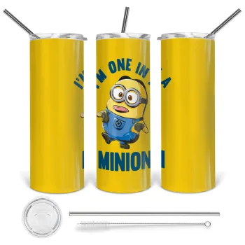 I'm one in a minion, Tumbler stainless steel 600ml, with metal straw & cleaning brush