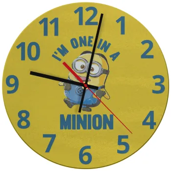 I'm one in a minion, Ρολόι τοίχου γυάλινο (30cm)
