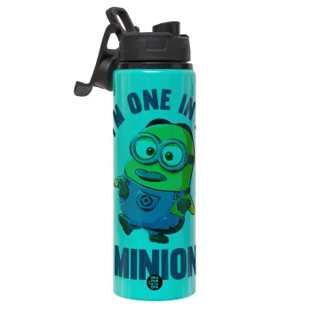 I'm one in a minion, Μεταλλικό παγούρι νερού με καπάκι ασφαλείας, αλουμινίου 850ml