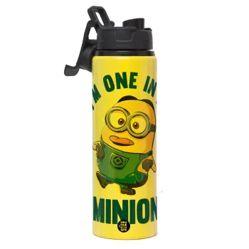 I'm one in a minion, Μεταλλικό παγούρι νερού με καπάκι ασφαλείας, αλουμινίου 850ml